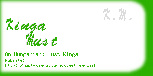 kinga must business card